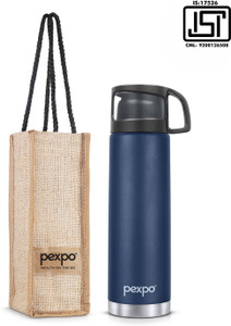 Pexpo Hrs Hot And Cold Vacuum Insulated Water Bottle With Jute Bag Fererro Ml Flask