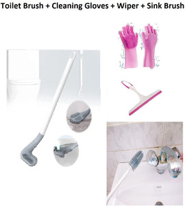 QinPin Bathroom Cleaning Brush Combo Toilet Brush, Sink Brush, Cleaning ...