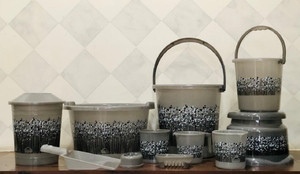 Veksin 11 pcs Bathroom Accessories Set Bucket,Mug,Stool,Soap Case,Tub ...