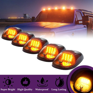 PSEQT Car Roof Marker Lights 10 LED Smoked Blue Top Clearance Running Lights for F250 F350 F450 F550 Super Duty Pickup Trucks SUV (5PCS w/Smoked Lens