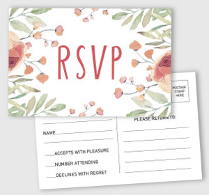 Inkdotpot 50 RSVP Karten Mit Umschlägen – Blumen-Design, 4x6 Zoll, Für Hochzeit & Baby-Shower (weiß)