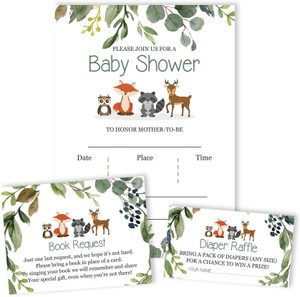 Inkdotpot Giraffe Dschungel Einladungskarten – 30 Stück, Leer, 5x7 Zoll, Für Baby-Shower & Kinderparty