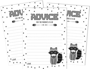 Inkdotpot 50 Baby Shower Prediction Cards - Jungle Animals Party Game & Favors