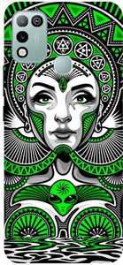 Adzire Back Cover For Infinix Hot Play X B Weed Stoner Art Leaf Trippy Girl Pin Of