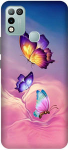 ADZIRE Back Cover For Infinix Hot Play X B BUTTER FLY PINK NATURE FLOWERS ADZIRE