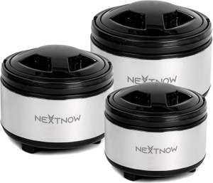 NEXTNOW Hot Plus Stainless Steel Insulated Hotpot Chapati Box Chapati Container Pack Of 3
