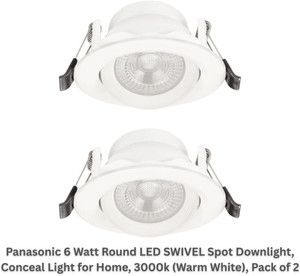 Panasonic SWIVEL LED SPOT Light 6W, PDLM40063-3000K/WW, Pack of 2