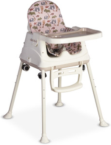 LuvLap High Chair with Wheels, 3 Height Adjustments - Image 6