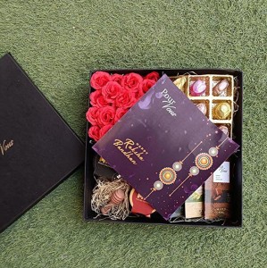 Pour Vous Special Raksha Bandhan Gorgeous Black Gift Hamper Bites Price