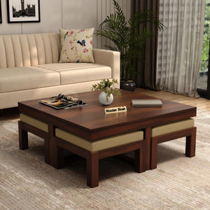 Wooden Street Warren Sheesham Wood Coffee Table For Living Room Solid ...
