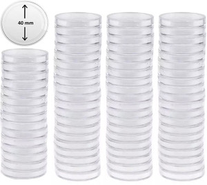 10 Capsule Portamonete Trasparenti In Plastica – Diametro 25 Mm Per Collezionisti