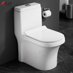 clayplus P TRAP CERAMIC FLOOR MOUNT ONE PIECE WESTERN TOILET COMMODE WITH SEAT COVER Western ...