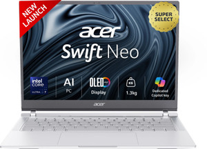 Acer Swift Neo with Backlit Keyboard, Intel Core Ultra 7 155U - (16 GB/1 TB SSD/Windows 11 Home) SFN14-54H Thin and Light Laptop(14 Inch, Silver, 1.3 Kg, With MS Office)