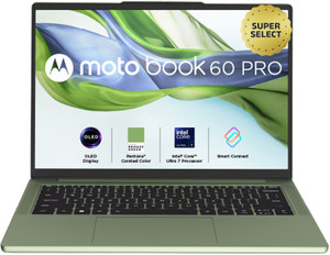 MOTOROLA Motobook 60 Pro Full Metal OLED AI PC Intel Core Ultra 7 255 H - (32 GB/1 TB SSD/Windows 11 Home) Motobook 60 14IAH101 Thin and Light Laptop(14 inch, PANTONE Bronze Green, 1.39 Kg, With MS Of