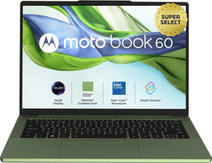 MOTOROLA Motobook 60 Full Metal OLED (i7 14th Gen) Intel Core 7 (Series 2) 240H - (16 GB/512 GB SSD/Windows 11 Home) 14IRH10R Thin and Light Laptop(14 Inch, PANTONE Bronze Green, 1.4 Kg, With MS Offic