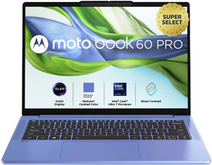 MOTOROLA Motobook 60 Pro Full Metal OLED AI PC Intel Core Ultra 7 255 H - (32 GB/1 TB SSD/Windows 11 Home) Motobook 60 14IAH101 Thin and Light Laptop(14 inch, PANTONE Wedgewood, 1.39 Kg, With MS Offic