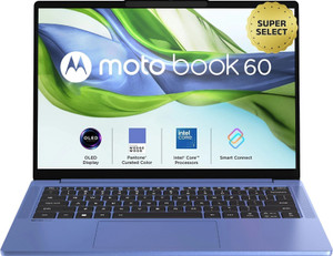 MOTOROLA Motobook 60 Full Metal OLED (i7 14th Gen) Intel Core 7 (Series 2) 240H - (16 GB/512 GB SSD/Windows 11 Home) 14IRH10R Thin and Light Laptop(14 Inch, PANTONE Wedgewood, 1.4 Kg, With MS Office)