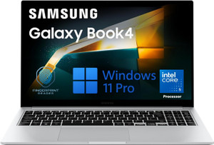 Samsung Galaxy Book 4 14th Gen with Fingerprint Reador Intel Core 5 14th Gen 120U - (16 GB/512 GB SSD/Windows 11 Pro) NP754XGK-LS2IN Thin and Light Laptop(15.6 Inch, Silver, 1.55 Kg)