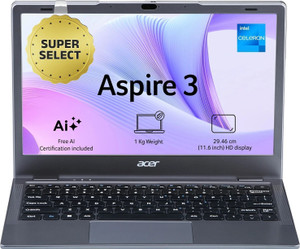Acer Aspire 3 Intel Celeron Dual Core - (8 GB/128 GB SSD/Windows 11 Home) A311-45 Thin and Light Laptop(11.6 inch, Steel Grey, 1.0 kg)