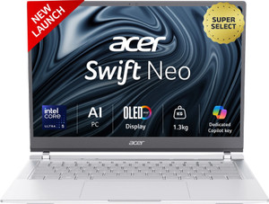 Acer Swift Neo OLED AI PC Intel Core Ultra 5 115U - (16 GB/1 TB SSD/Windows 11 Home) UN.35GSI.007 Thin and Light Laptop(14 Inch, Silver, 1.3 Kg, With MS Office)