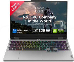 Lenovo LOQ 2025 Intel Core i7 13th Gen 13700HX - (16 GB/1 TB SSD/Windows 11 Home/8 GB Graphics/NVIDIA GeForce RTX 5050) LoQ 15IRX10 Gaming Laptop(15.6 inch, Luna Grey, 2.4 Kg, With MS Office)