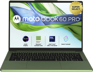 MOTOROLA Motobook 60 Pro Full Metal OLED AI PC Intel Core Ultra 5 225H - (16 GB/1 TB SSD/Windows 11 Home) Motobook 60 14IAH101 Thin and Light Laptop(14 inch, PANTONE Bronze Green, 1.39 Kg, With MS Off
