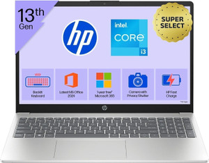 HP MSO 2024 Intel Core i3 13th Gen 1315U - (16 GB/512 GB SSD/Windows 11 Home) 15-fd0574TU / 15 - fd0668TU Thin and Light Laptop(15.6 Inch, Natural Silver, 1.59 Kg, With MS Office)