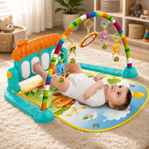 Miss & Chief Baby Play Gym Activity Mat with Piano Keyboard & Hanging Toys For Boys & Girls - Baby Play Gym Activity Mat with Piano Keyboard & Hanging Toys For Boys & Girls . shop for Miss & Chief products in India. | Shopsy.in - Image 1
