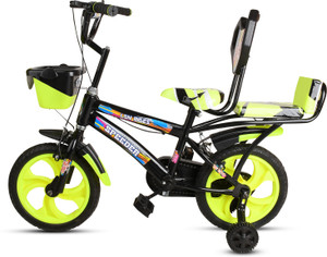 Babyhug Cruise Bicycle for Kids Cycle for 3 to 5 Years Boys & Girls 14T Inches- Blue| 90% Pre-Installed| Sturdy Frame| Training Wheels| Durable Brake| Rubber Tyres| Height Adjustable Seat and Handle