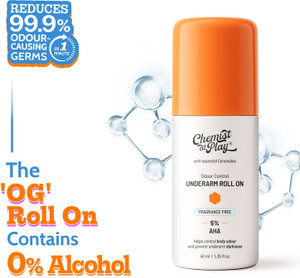 Shopsy Chemist at Play 5% AHA Underarm Roll On, 40ml - Image 1
