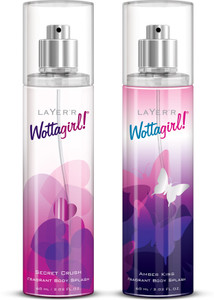 LAYER'R Wottagirl Secret Chrush & Amber Kiss Body Splash Long Lasting ...