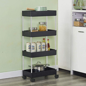 Shopixo Fruit & Vegetable 4 Layer Stand Kitchen Trolley Plastic Plastic ...