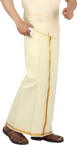 PRAKASAM COTTON Dhoti Uomo Premium KFC Con Tasca Welcro - Cotone 100% Arancione, Taglia L (Fianchi 101-116 Cm) - 4