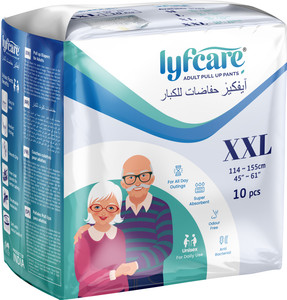 lyfcare Pull-Up Pants | Waist Size (45-61 Inch) Adult Diapers - XXL