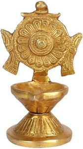 Brass Handcrafted Vaishnava Symbols Shankh Chakra Nama, For Decoration at ₹ 899/piece in Noida