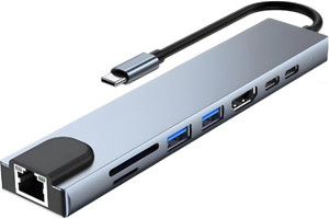 Shopsy jaivix 8-in-1 Type-C Hub with 4K HDMI, 100W PD - Image 1