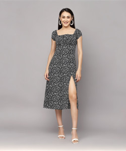 AAYU Women A-Line Black Dress