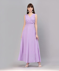AAYU Full Length Dress - Color-Blocked Chiffon Maxi