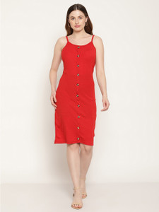 MIAZ LIFESTYLE Women A-line Red Dress - Buy MIAZ LIFESTYLE Women A-line