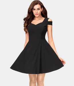 limelady Women Skater Black Dress - Buy limelady Women Skater Black Dress  Online at Best Prices in India | Flipkart.com
