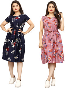Nilkanth Fashion Women A line Blue Black Dress Buy Nilkanth