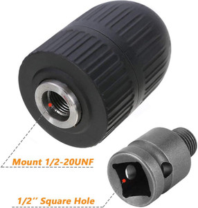 WOMGF Keyless Chuck 2-13 Mm 1/2 Inch - 20 UNF Adapter SDS Plus Quick Release With Hex Adapter, Adapter Set For Precision Chuck For Fixing Red