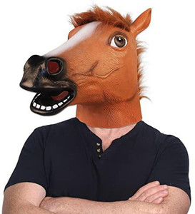 Costumeparty Horse Mask, Creepy Horse Head Mask, Rubber Latex Animal