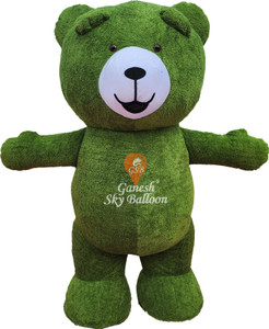 GANESH SKY BALLOON Green Teddy Bear, Fur Mascot Costume With 6.5 Feet ...