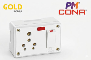 CONA Cona 4346 Super Gold 6A/16A 3 In 1 White Universal Switch