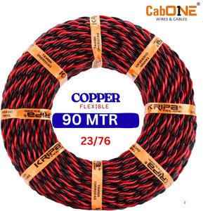 CabONE 23/76 PVC Flexible Twisted Copper Wire 2 Core Electric Wire