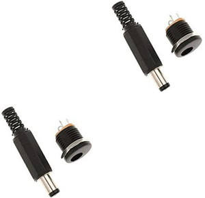 5x 2.5mm X 5.5mm DC Power Connectors - Male Plug & Female Socket Panel Mount Set 7 thumbnail image