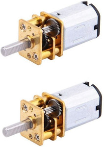 2-Pack N20 Gear Motors – 30RPM, 3V DC, With M4x55 Threaded Shaft & Flange – Slow Speed High Torque Motor For DIY