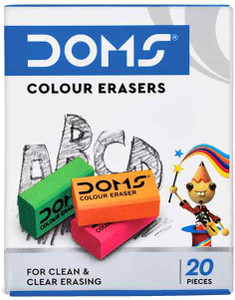 Flipkart.com | DOMS Coloured Eraser Pack of 100 Non-Toxic Eraser