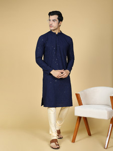 Buy Royal Men's White Comfortable Linen Kurta Churidar Online at Low Prices in India